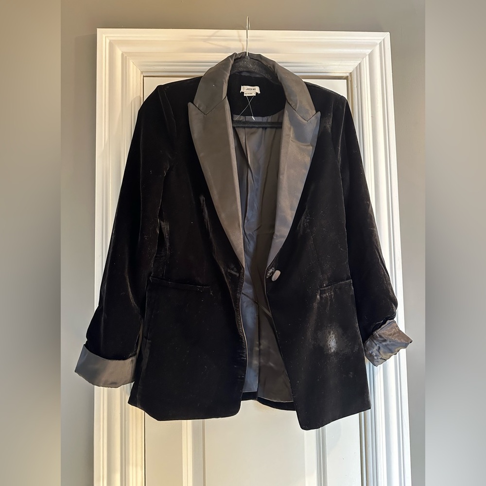 Jason Wu Silk & Velvet Blazer - Picture 2 of 5
